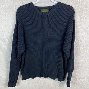 Mens VTG 90s Timberland 100% Cotton Ribbed Heavy‎ Knit Sweater Size XL V-Neck